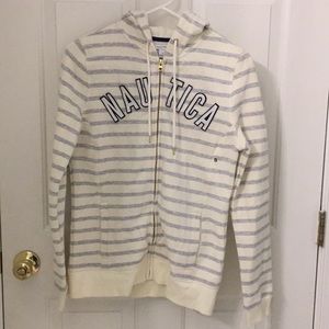 Nautica Zipper Hoodie with Stripes